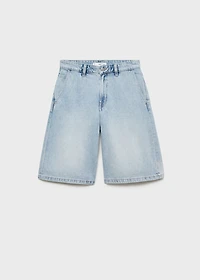 Straight-fit mid-rise denim jorts