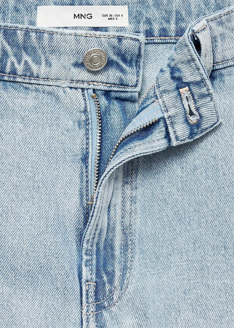 Straight-fit mid-rise denim jorts