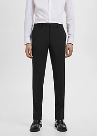 Stretch fabric super slim-fit suit trousers