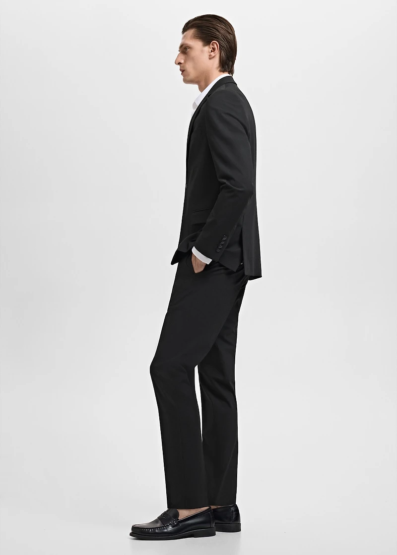 Stretch fabric super slim-fit suit trousers