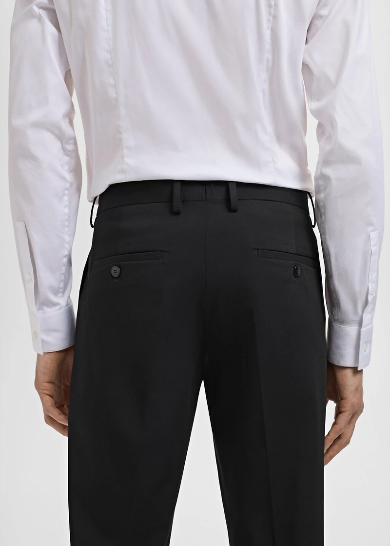 Stretch fabric super slim-fit suit trousers