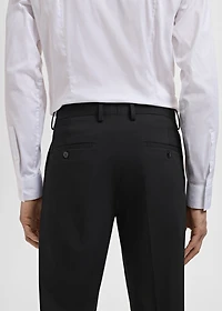 Stretch fabric super slim-fit suit trousers