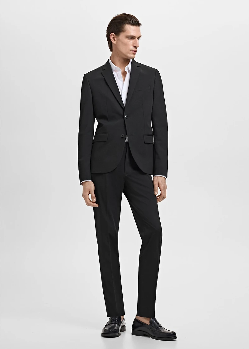 Stretch fabric super slim-fit suit trousers