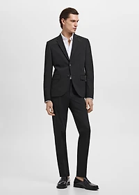Stretch fabric super slim-fit suit trousers