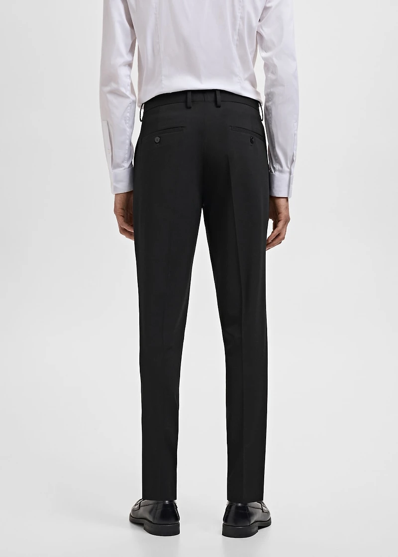 Stretch fabric super slim-fit suit trousers