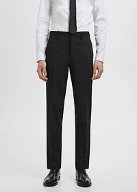 Stretch fabric super slim-fit suit trousers