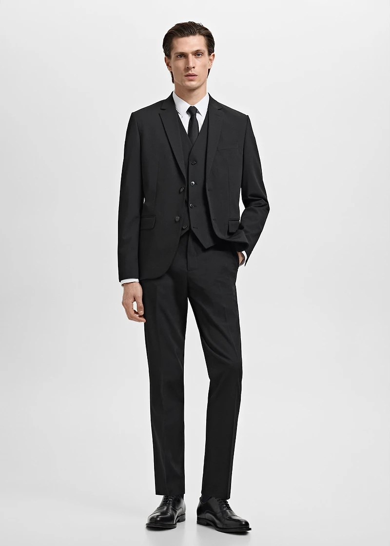 Stretch fabric super slim-fit suit trousers