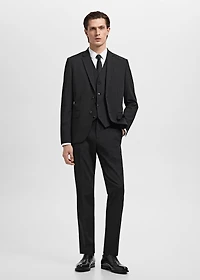 Stretch fabric super slim-fit suit trousers