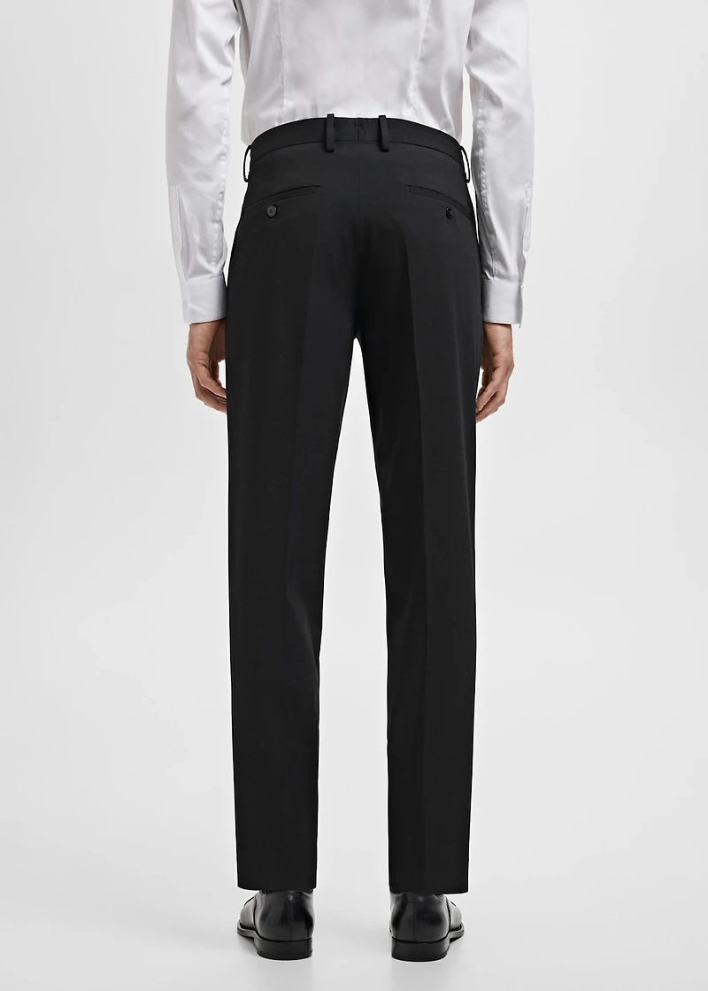 Stretch fabric super slim-fit suit trousers