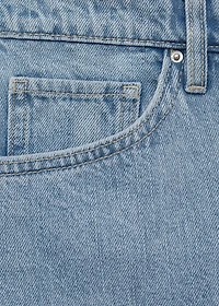 High-waisted straight-fit denim shorts