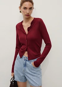 High-waisted straight-fit denim shorts