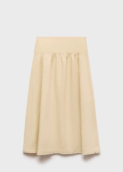 Midi-skirt with frayed ends