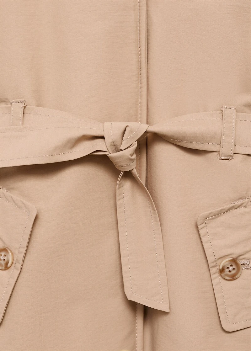 Trench coat with fur lining