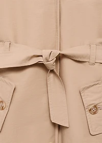 Trench coat with fur lining