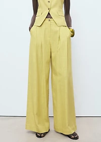 Striped straight suit trousers