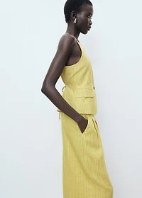 Striped straight suit trousers