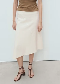 Asymmetrical cotton midi-skirt