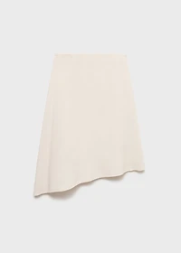 Asymmetrical cotton midi-skirt