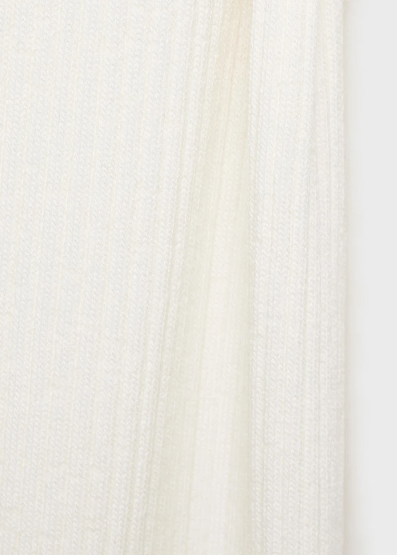 Ribbed dress with asymmetrical sleeves