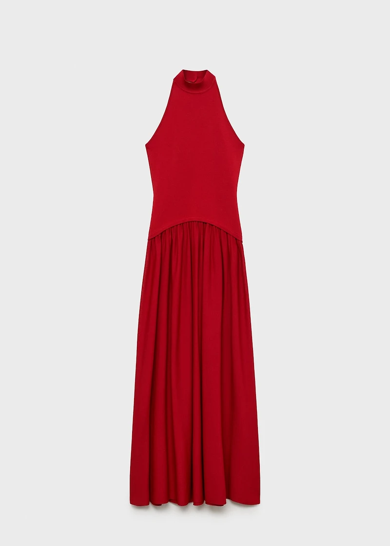 Halter-neck knitted dress