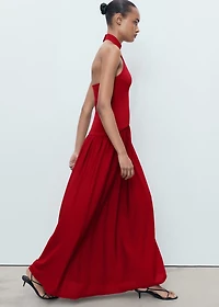 Halter-neck knitted dress