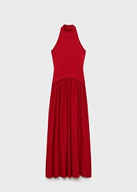 Halter-neck knitted dress