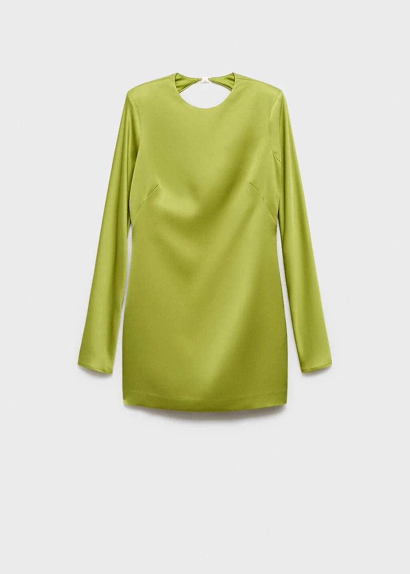 Open-back satin-effect dress