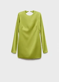 Open-back satin-effect dress