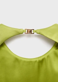 Open-back satin-effect dress