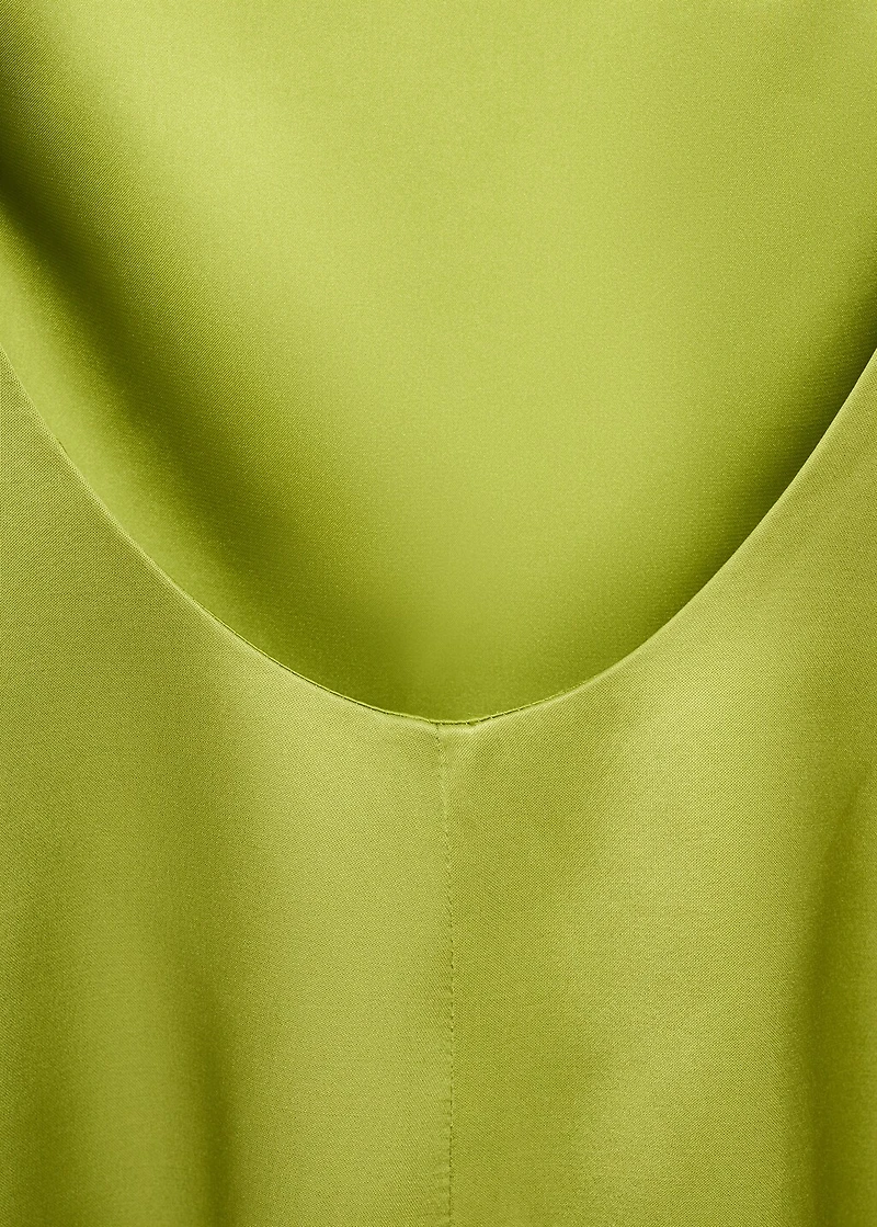 Open-back satin-effect dress