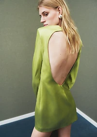 Open-back satin-effect dress