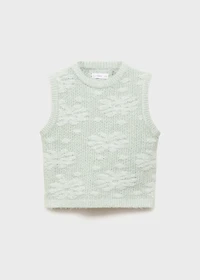 Floral-embroidered vest