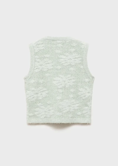 Floral-embroidered vest