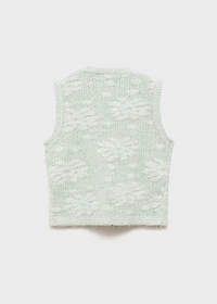 Floral-embroidered vest