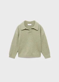 Knitted polo-neck sweater