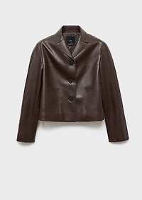 Faux-leather jacket with pockets
