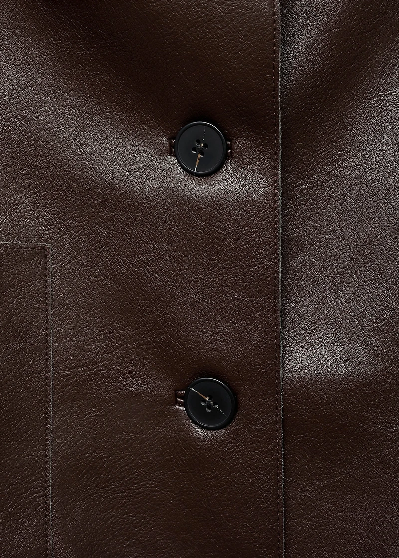 Faux-leather jacket with pockets