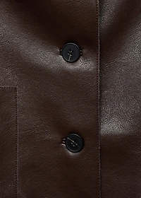 Faux-leather jacket with pockets