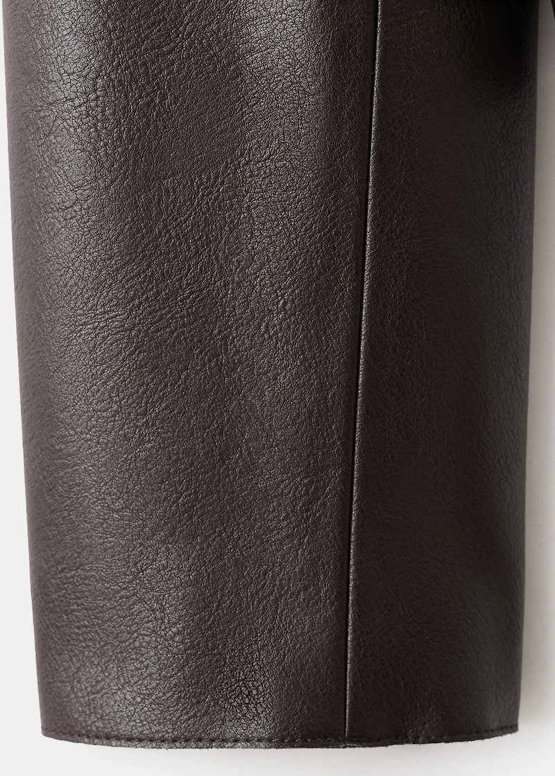 Faux-leather jacket with pockets