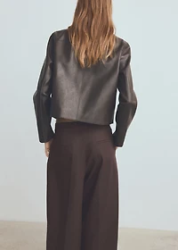 Faux-leather jacket with pockets