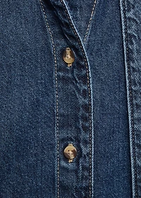 Denim shirt with bow