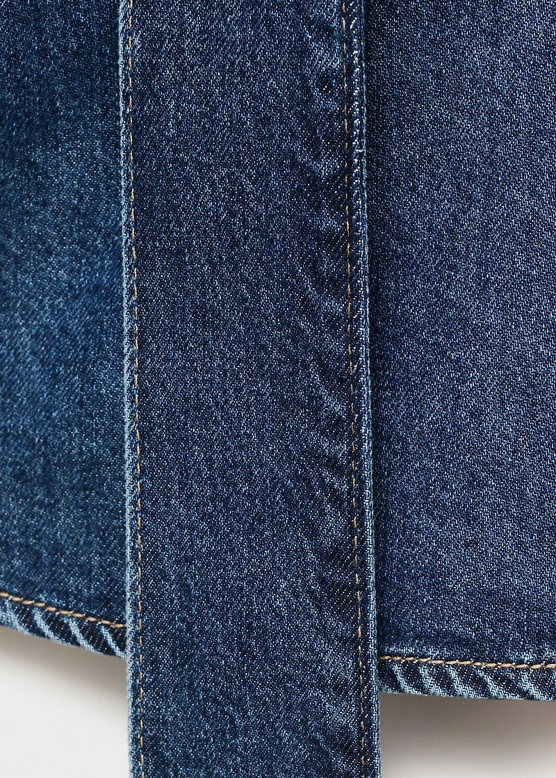 Denim shirt with bow