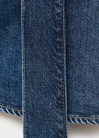 Denim shirt with bow