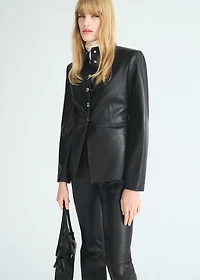 100% leather jacket with buttons