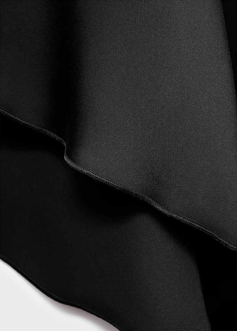 asymmetrical satin-finish dress with hem