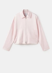 Satin jacket with zipper