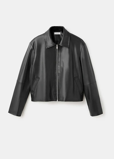 Faux-leather jacket