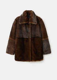 Midi faux fur effect coat
