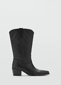 Leather pointed ankle boots