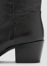 Leather pointed ankle boots